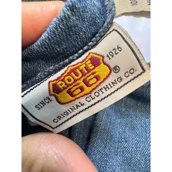 Vintage Route 66 Womens Blue Y2K Denim Halter Dress Size 14 Casual Open Back - Picture 2 of 8